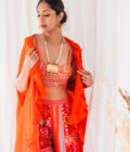 Orange Patchwork Palazzo with tassels