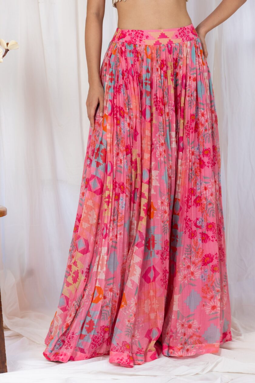 Pink printed lehengas with choli - Image 4
