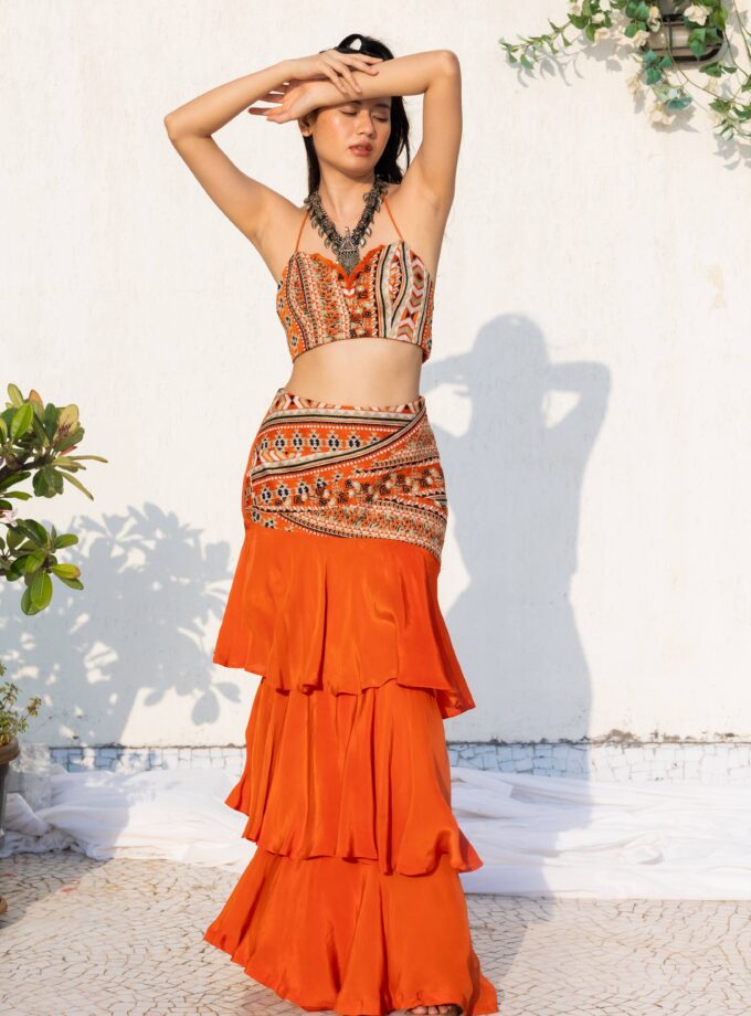 Sunburnt frill skirt with bustier