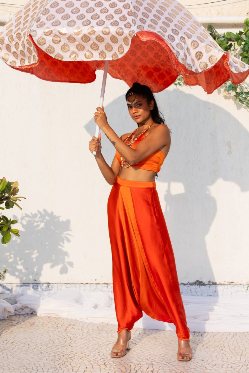 Sunburnt dhoti with halter neck top - Image 2