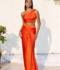 Sunburnt draped skirt with top