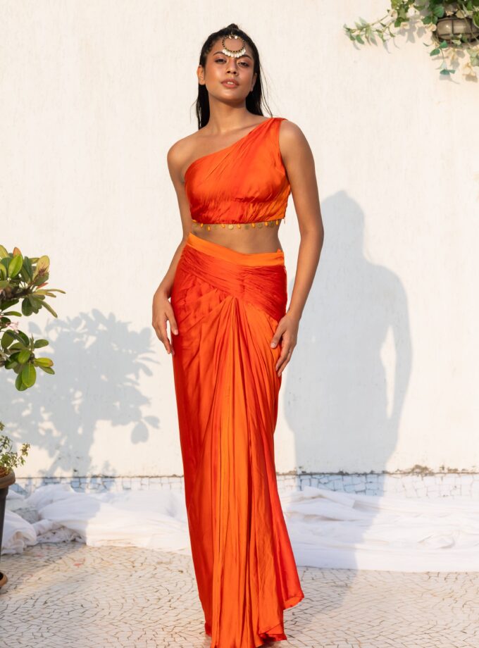 Sunburnt draped skirt with top