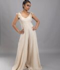 Bustier jumpsuit with panels