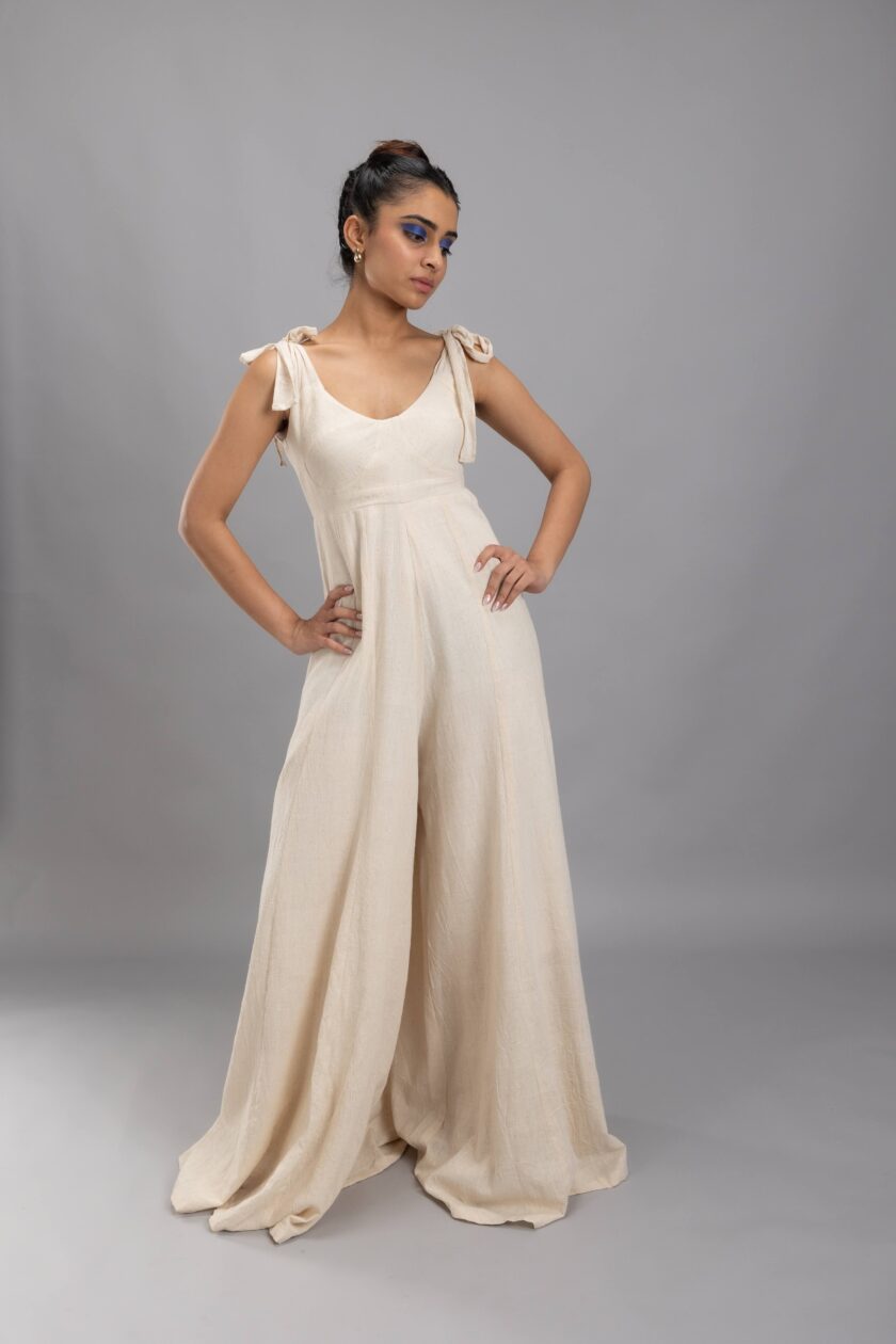 Bustier jumpsuit with panels