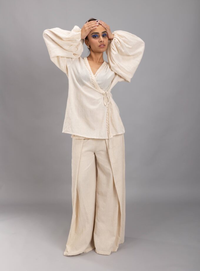 Inverted pleated trousers