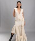 Layered skirt with uneven hem