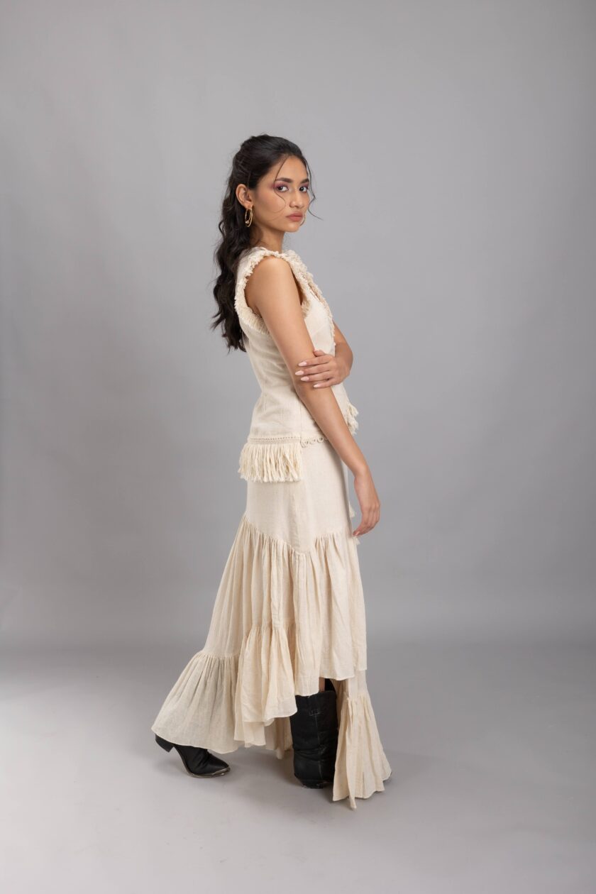 Layered skirt with uneven hem - Image 2