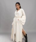 Straight dress with an embellished belt