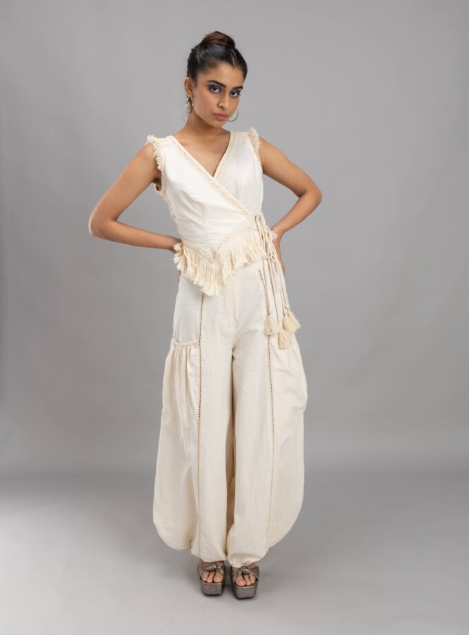 Mid-rise Barrel trousers