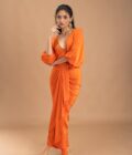 Sunburnt drape dress embellished with coin on the neck