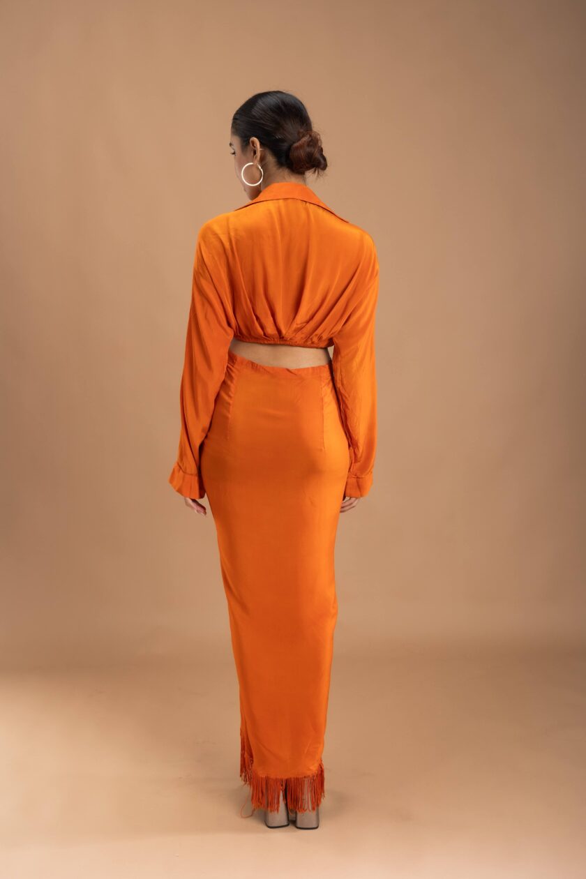 Sunburnt drape dress embellished with coin on the neck - Image 2