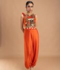 Sunburnt embroidered choli with pallazos/dhoti